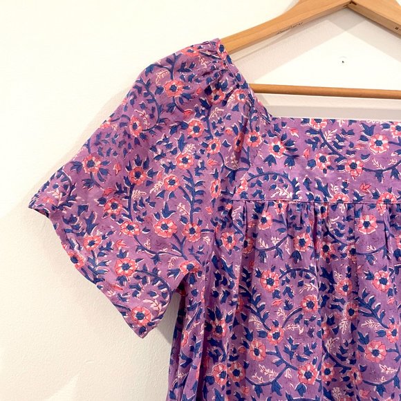 Emerson Fry India Collection Colette Midi Dress in Violet Wildflower Sz ML - Picture 6 of 9